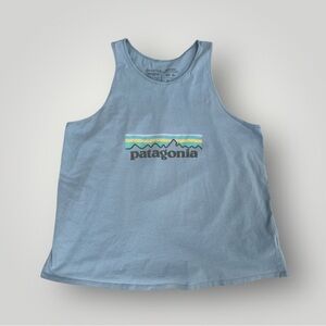 Patagonia Organic Cotton Tank Top Women’s XL Blue Regular Fit Logo